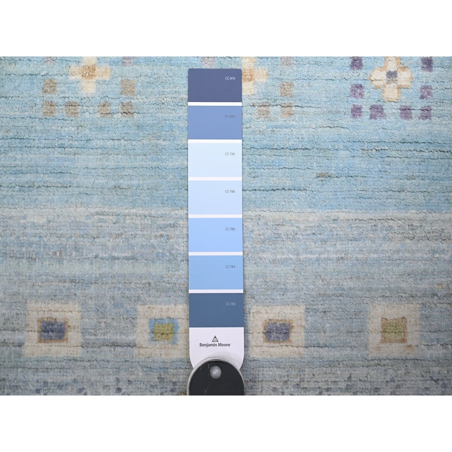 2'8"X11' Blue Fine Kashkuli Gabbeh Soft Wool Hand Knotted Rug