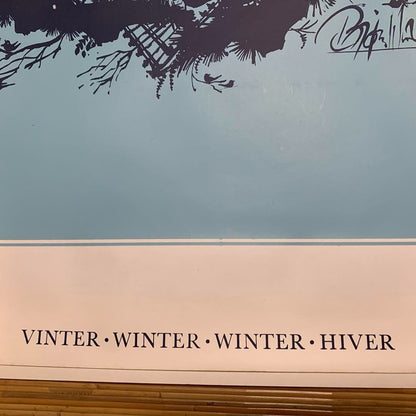 Bjorn Wiinblad Vintage Poster Winter Season Large 140X50Cm Danish Silhouette Art