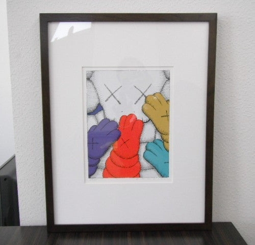 Hand signed silkscreen print urge by KAWS limited edition framed