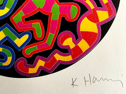 Keith Haring Lithograph Coa Signed In Pen Numbered In Pencil Stamp 180 Ese