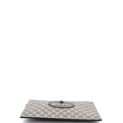 Gucci Neo Vintage Wristlet Pouch Gg Coated Canvas
