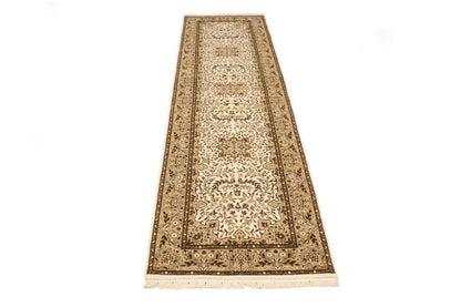 Handmade rug runner oriental kitchen carpet plush classic 3x10 floral kirman