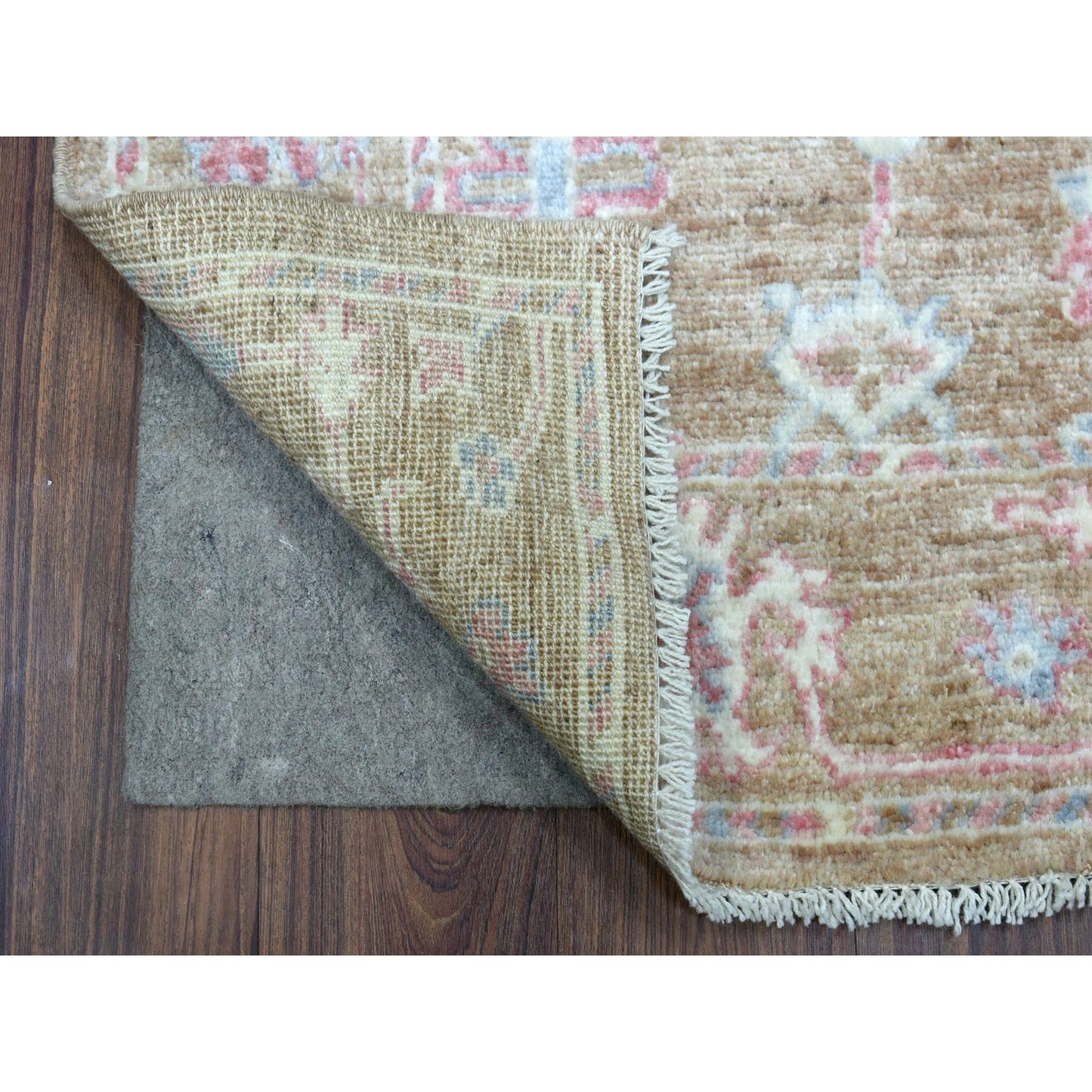 3'1"X5' Brown Hand Knotted Afghan Angora Oushak Organic Wool Oriental Rug