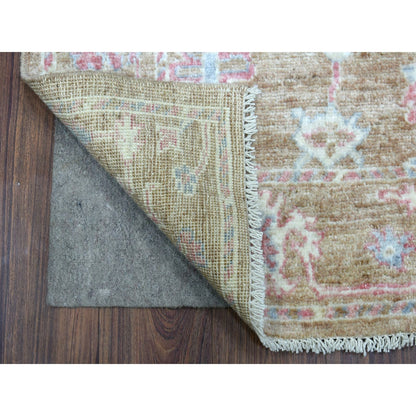 3'1"X5' Brown Hand Knotted Afghan Angora Oushak Organic Wool Oriental Rug