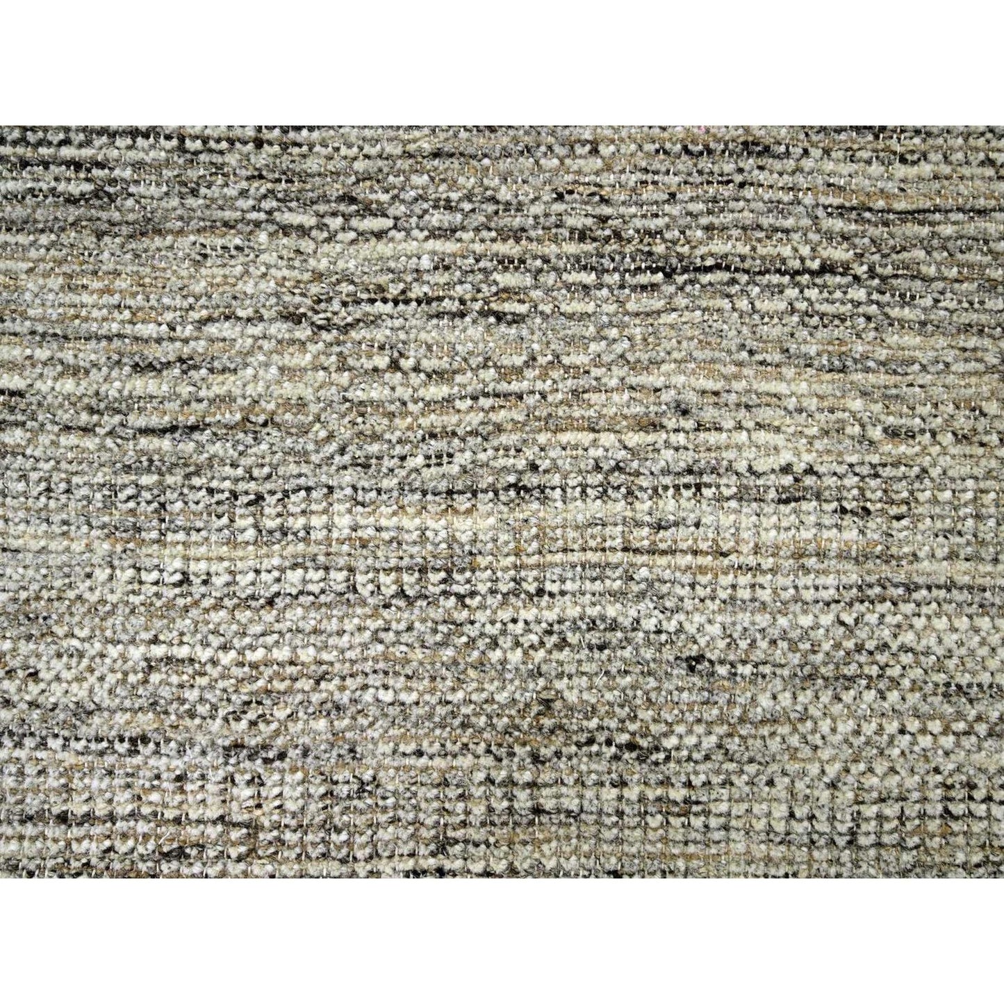 10'3"X13'9" Beige Hand Knotted Rug Distressed & Oxidized Grass Design Wool