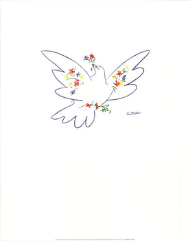 Pablo Picasso Dove With Flowers 