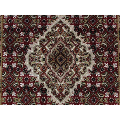2'7"X12' Red Tebraz Mahi Hand Knotted 100% Wool Runner Rug