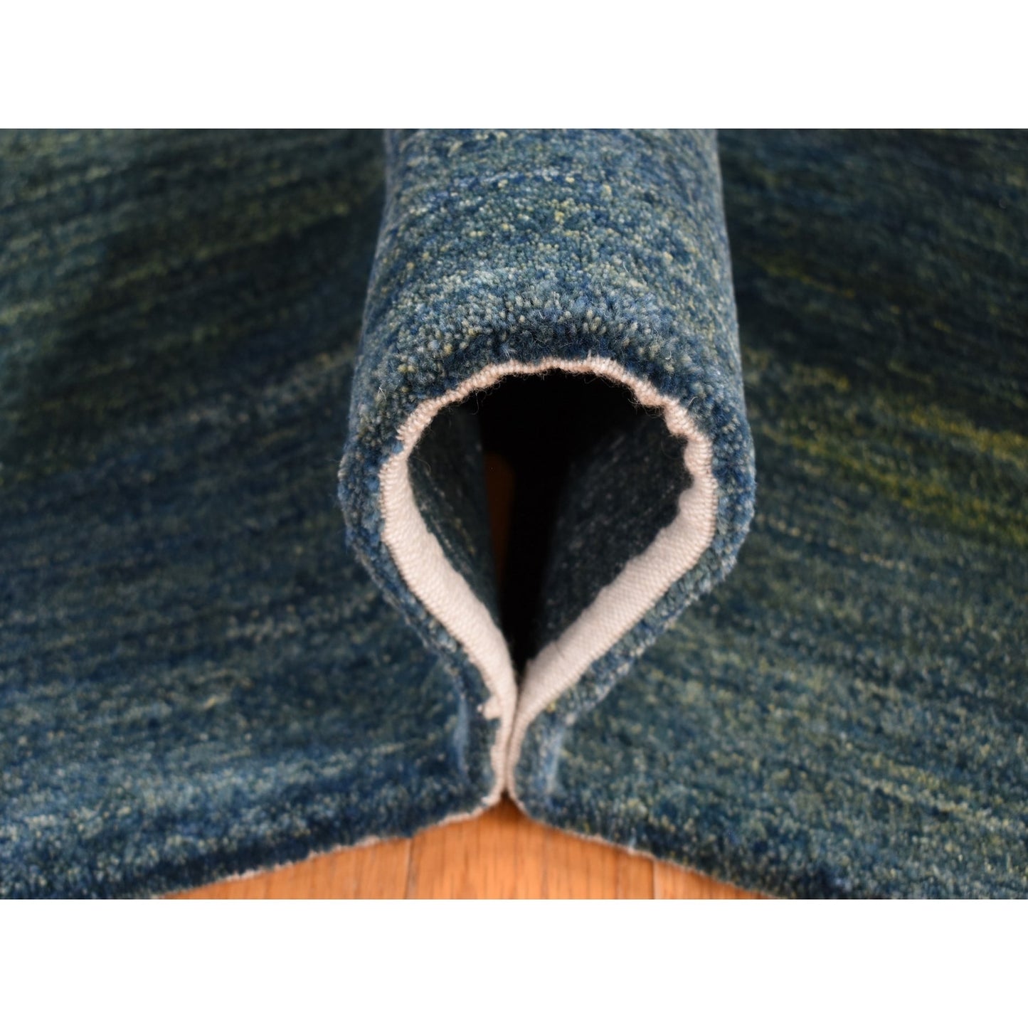 8'7"X12' Ivory Modern Wool Gabbeh Design Hand Knotted Oriental Rug