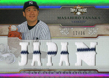 Masahiro Tanaka Unsigned 2014 Topps Triple Threads Rookie Jersey Card