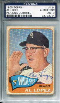 Al Lopez Autographed 1965 Topps Card (Psa/Dna)