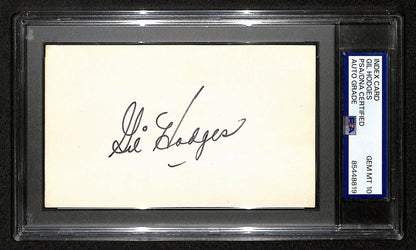 Gil Hodges Hof Dodgers Signed/Auto 3X5 Index Card
