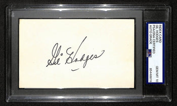 Gil Hodges Hof Dodgers Signed/Auto 3X5 Index Card