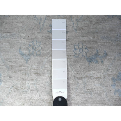 2'5"X23'8" Gray Hand Knotted Pure Wool Stone Wash Peshawar Xl Runner Rug