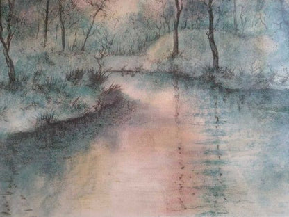 Antonio Rivera Signed Lithograph Forest By The Water 64/200 Spanish Landscape