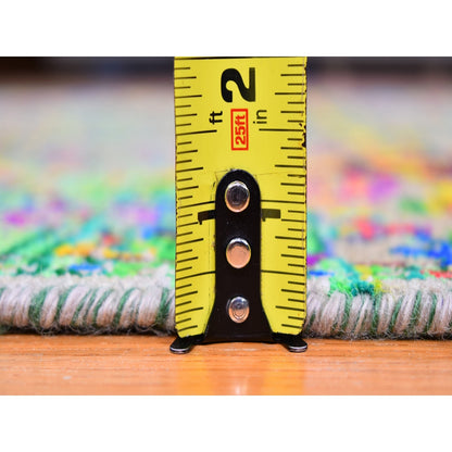 5'X7' Colorful Sari Silk Mamluk Design Hand Knotted Oriental Rug