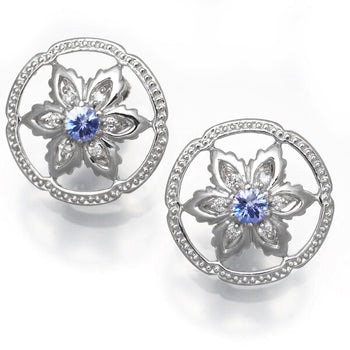 Lanvin Earrings Tanzanite 0.20Ct/0.20Ct Diamond 0.08Ct/0.08Ct 900 Platinum