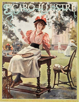 For Figaro Illustre 1898Original Vintage Posterat Lawn Tennis Player