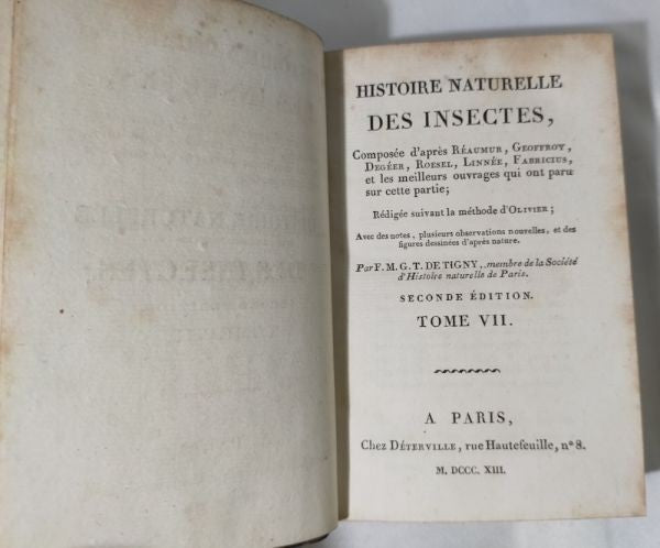 1813 Histoire Naturelle Des Insectes Tome Vii Hand Colored Engravings De Tigny