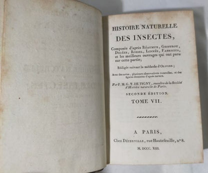 1813 Histoire Naturelle Des Insectes Tome Vii Hand Colored Engravings De Tigny