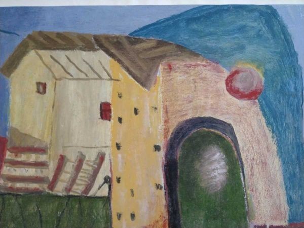 1990) Abstract Modern Oil Painting Signed - Maria dos Anjos (Portuguese-Brazilian