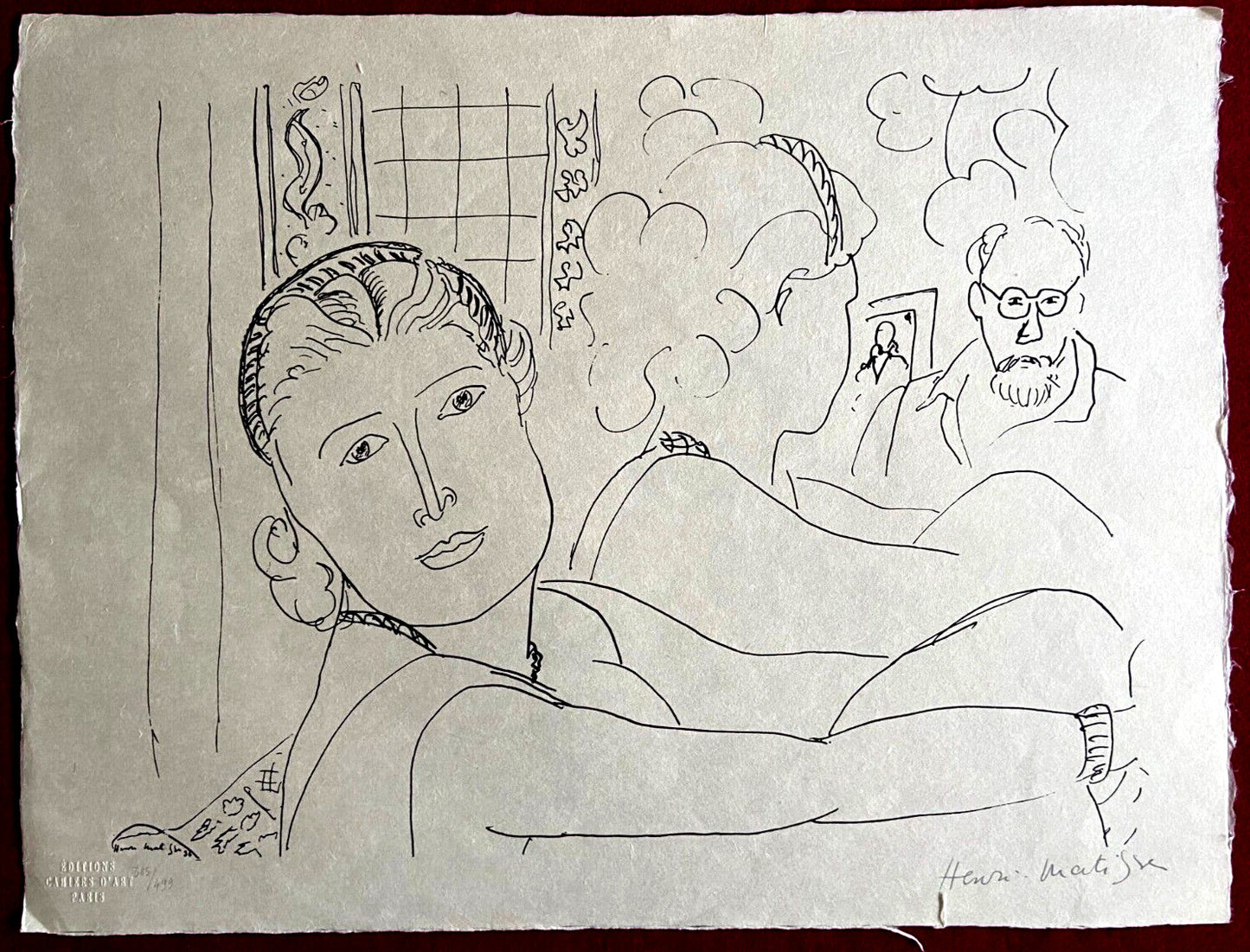 Henri Matisse Lithograph Coa Contract Signed By Hand Numbered In Pencil