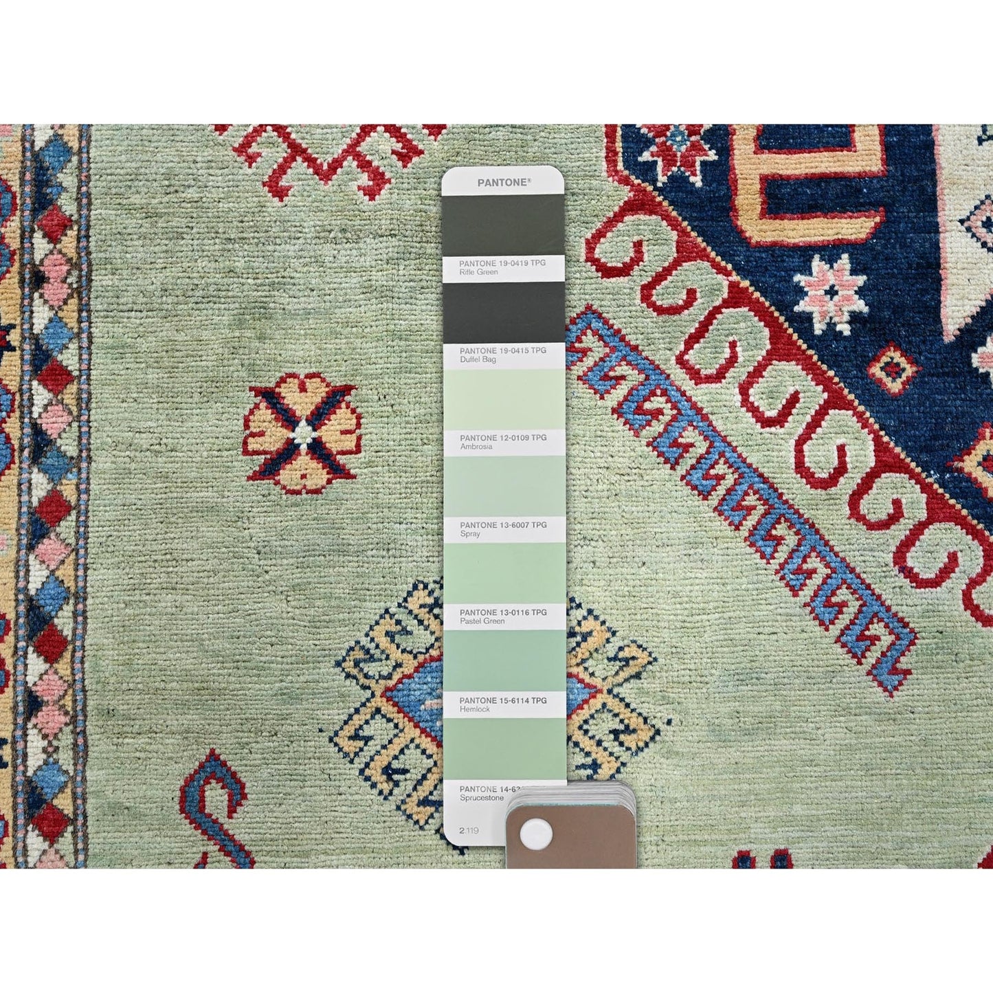 8'X10'4" Green Afghan Special Kazak Hand Knotted Pure Wool Oriental Rug