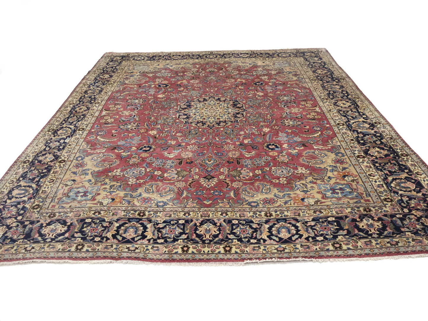 Handmade Semi-Antique Traditional Rug 9'8x12'5 ft Muted Colors