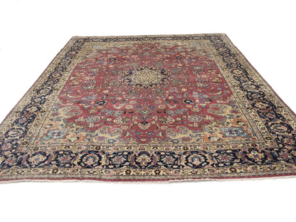 Handmade Semi-Antique Traditional Rug 9'8x12'5 ft Muted Colors