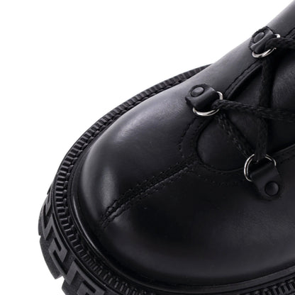 Versace Women'S Greca Platform Combat Boots Leather