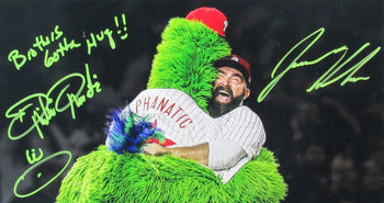 Jason Kelce/Phillies Phanatic Dual-Signed/Insc