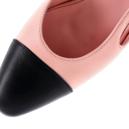 Chanel Womens Cap Toe Slingback Pumps Leather