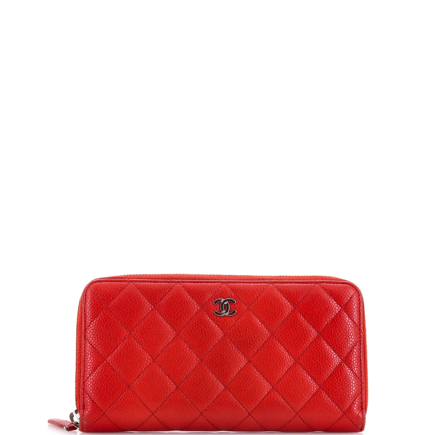 Chanel Zip Around Wallet Quilted Caviar Long