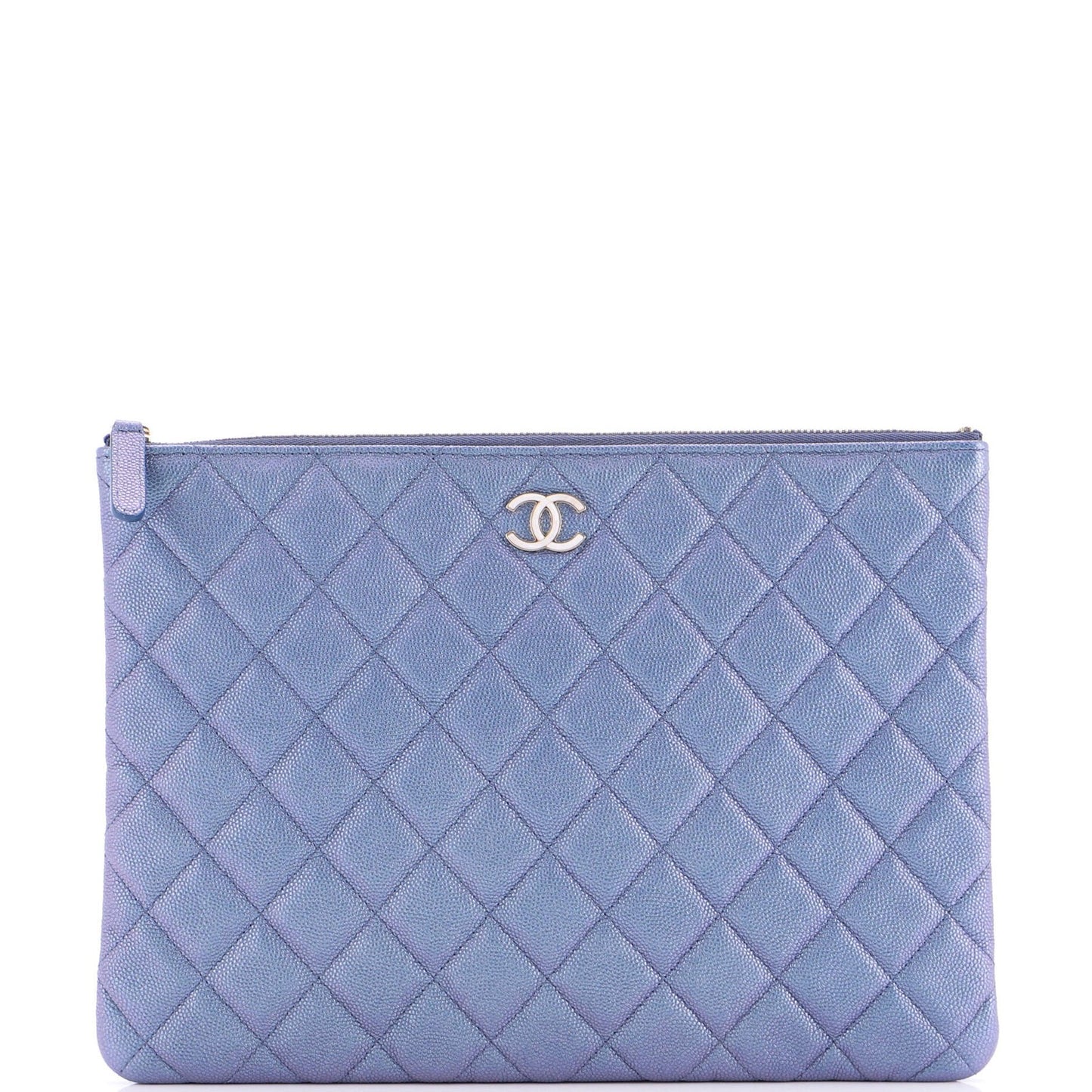 Chanel O Case Clutch Quilted Caviar Medium