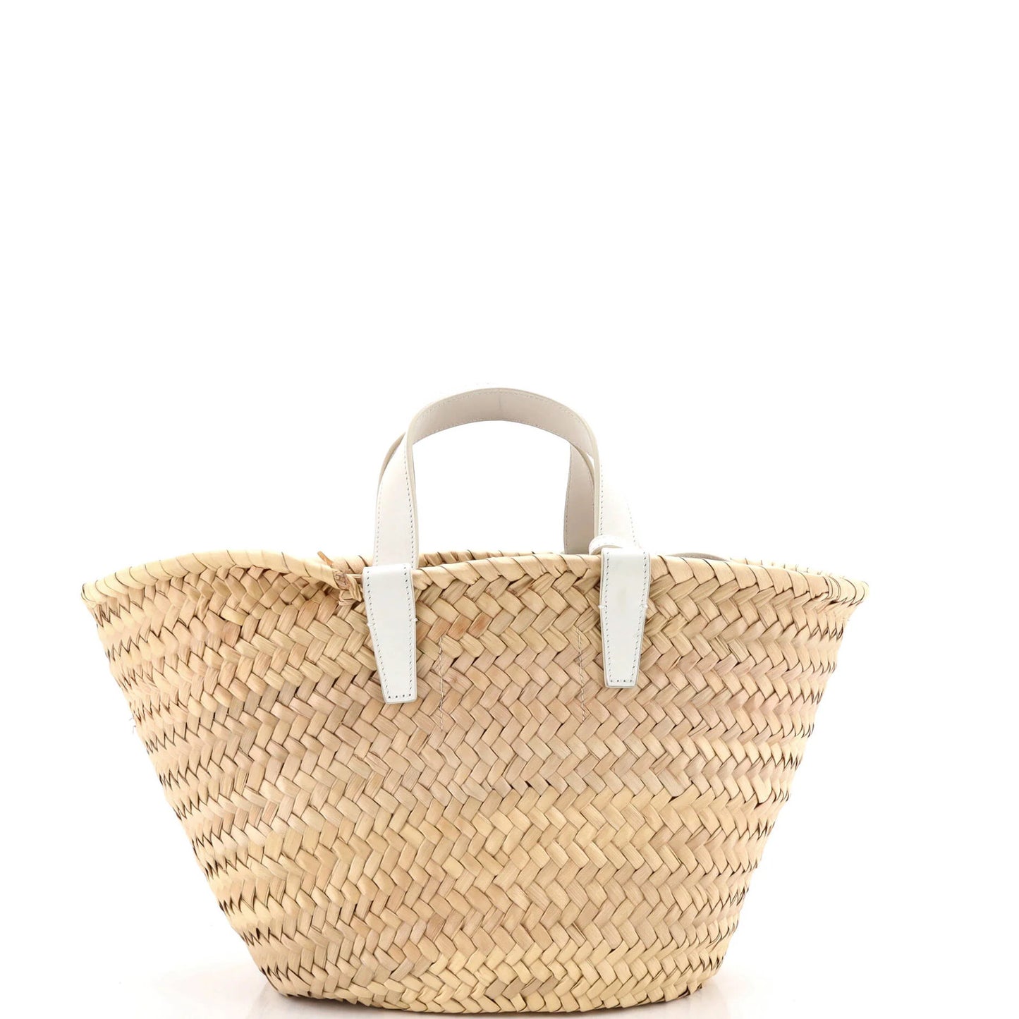 Celine Triomphe Basket Shoulder Bag Raffia With Leather Teen