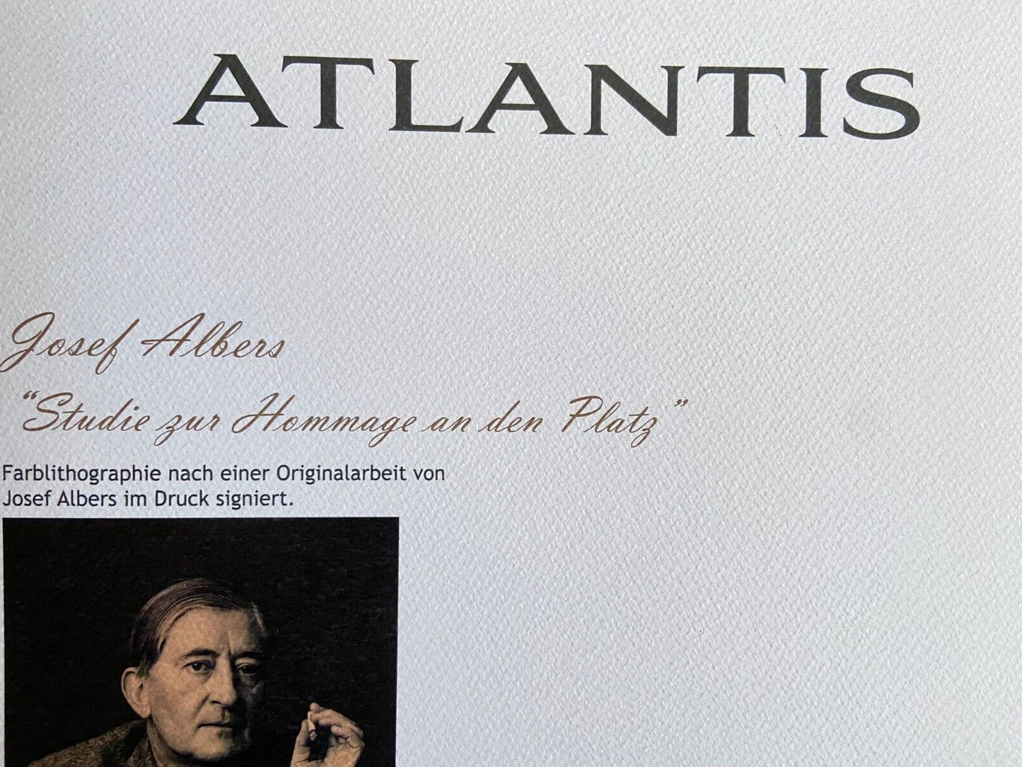 Josef Albers Lithograph Numbered Hand Signed Op Coa Stamped