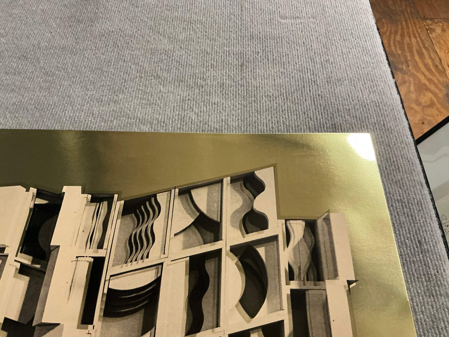 Gold LOUISE NEVELSON Gold Dust and Shadows 24.25" x 26" Foil Print 1977 Abstract