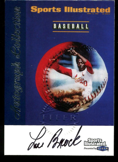 Lou Brock 1999 Fleer Sports Illustrated Autograph Collection Card