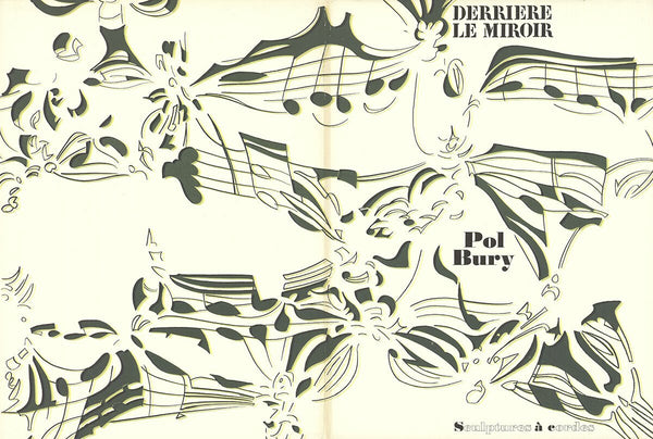 Pol Bury Dlm No. 209 Cover " Lithograph Abstract Green White Notes