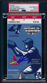 2004 World Series Game 4 Ticket Curse Reversed David Ortiz Signed/Auto Psa/Dna