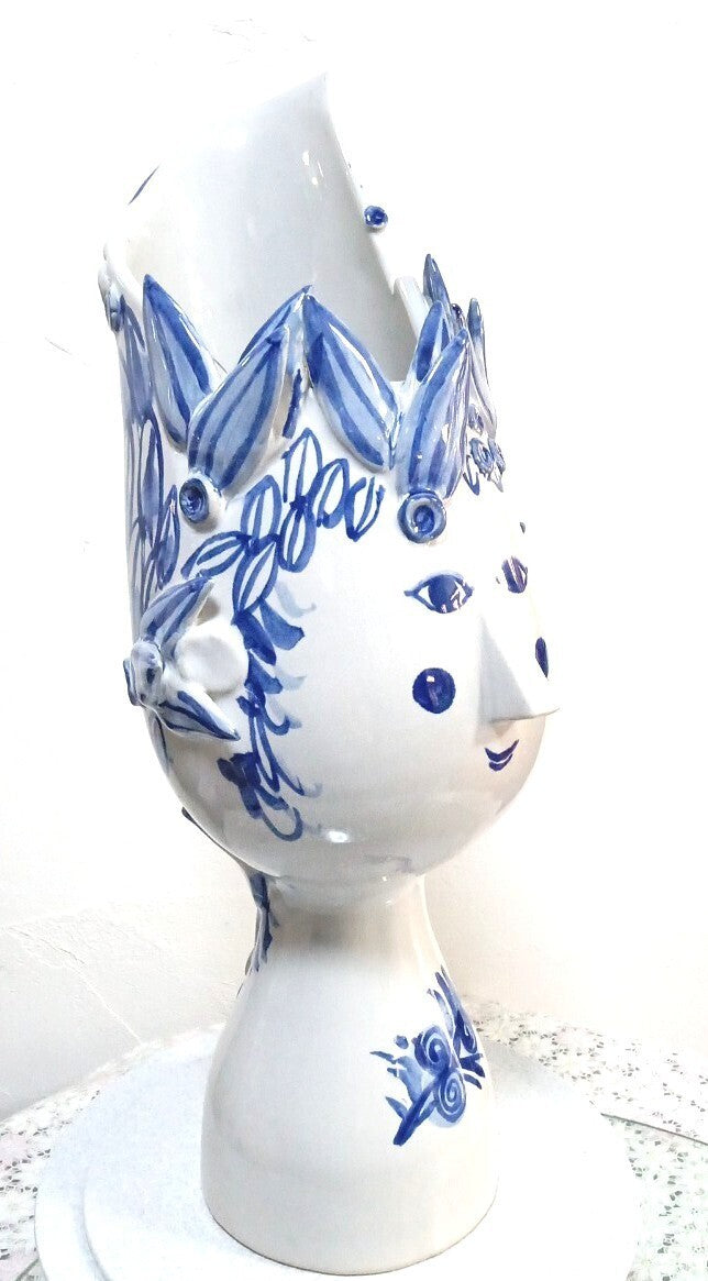 Handmade BJORN WIINBLAD Flower Vase "Girl from Arles" Blue House Ceramic