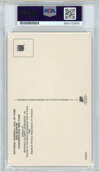 Brooks Robinson Autographed Hall Of Fame Plaque Card (Psa)