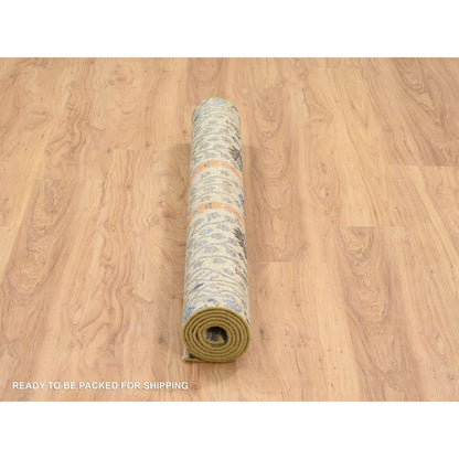 4'1"X6'2" Brown Hand Knotted Cypress Tree Design Silk With Wool Rug