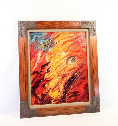 E.E. Druzhinina 1995 Original Oil Painting "Solaris" Signed & Titled on Reverse
