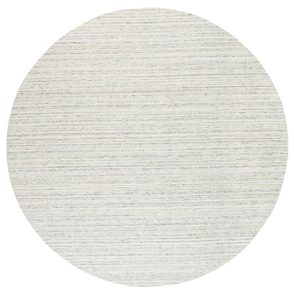 11'10"X11'10" Hand Loomed Natural Wool Plain Modern Design Gray Round Rug
