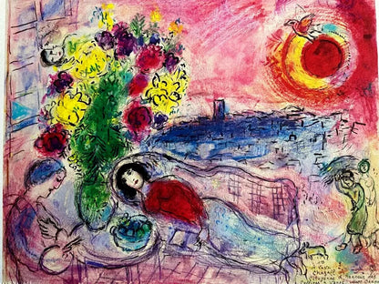 Marc-Chagall Lithograph Coa Original Hand-Signed