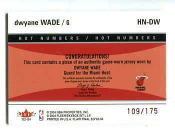Dwyane Wade 2003 Flair Final Edition Hot Numbers