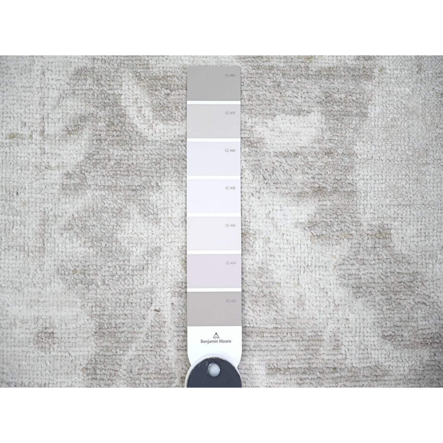 9'9"x14' Battleship Gray Wool White Wash Peshawar Hand Knotted Rug