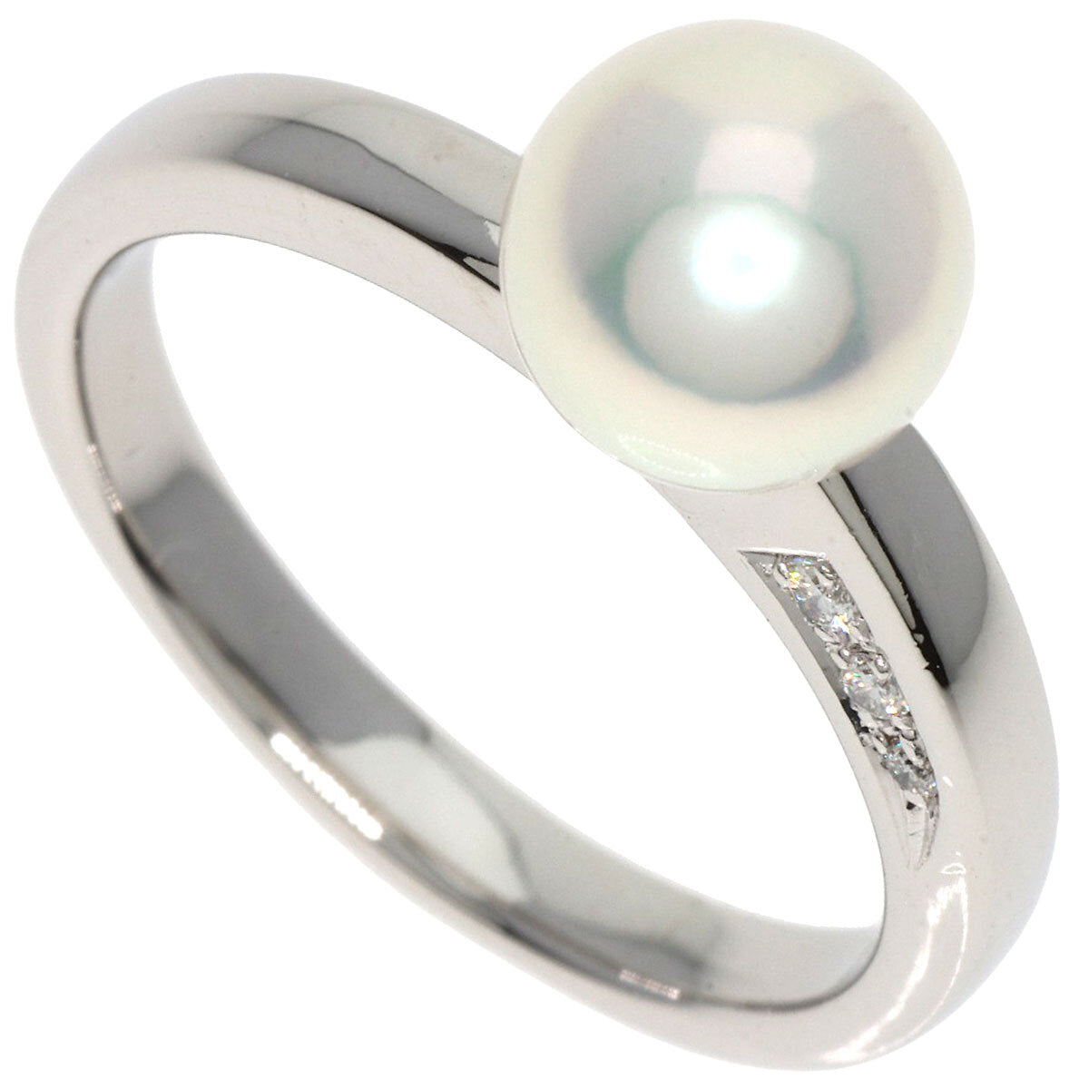 Tasaki Ring Akoya Pearl Pearl Diamond Platinum