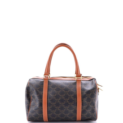 Celine Boston Bag Triomphe Coated Canvas Medium