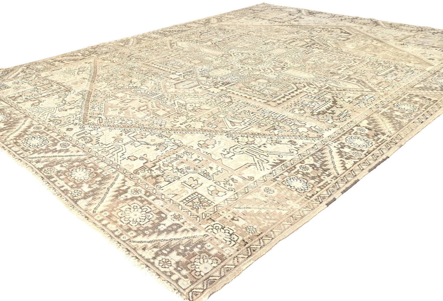 Muted Floral Distressed Design 10X13 ft Vintage Oriental Rug Dining Room Carpet